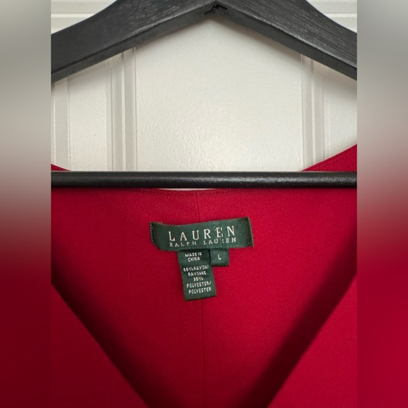 Ralph Lauren Red sleeveless Geometric Cut Dress - Picture 6 of 6